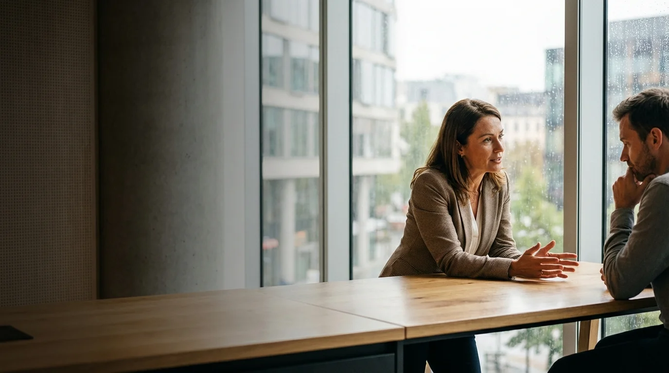 Professionele HR-manager bespreekt arbeidsbeëindiging - juridische hulp voor werkgevers