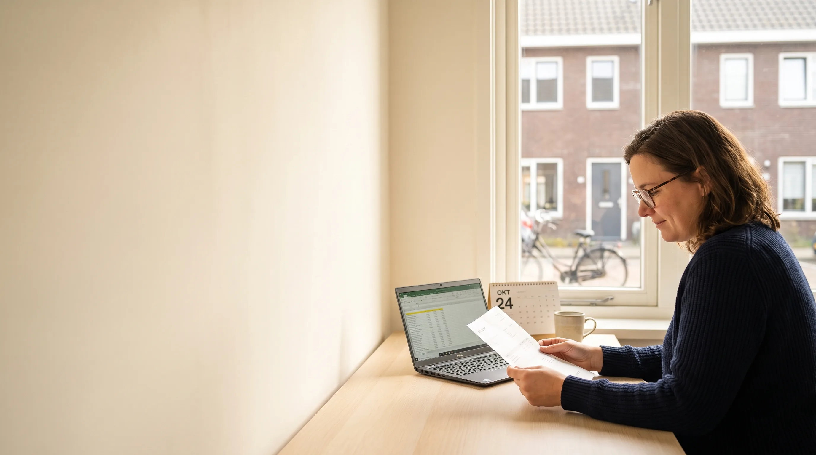 ZZP'er controleert de betaaltermijn op een factuur